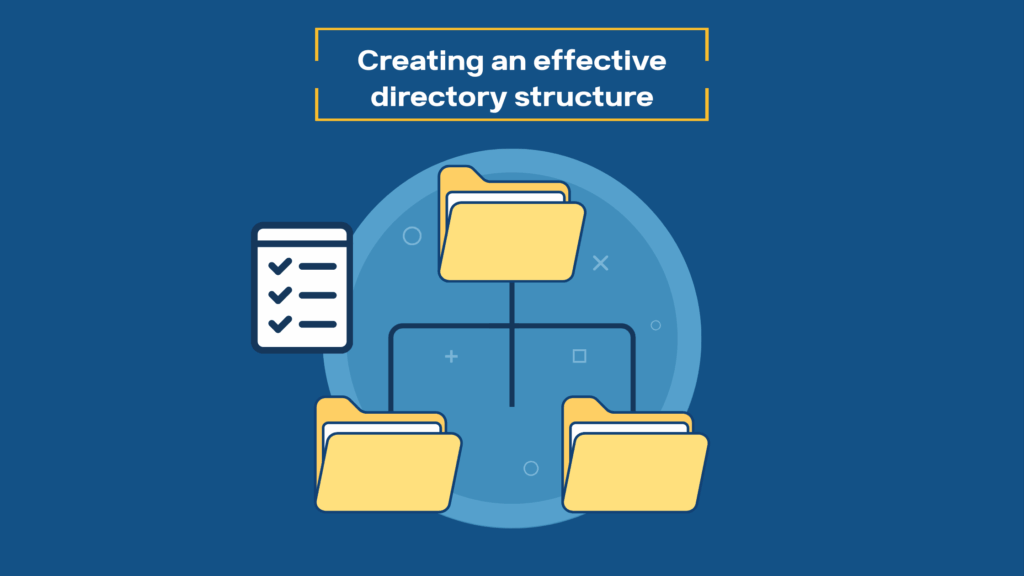 A folder divided into two subfolders to represent the structure.