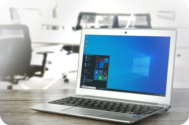 Laptop using the Windows system.